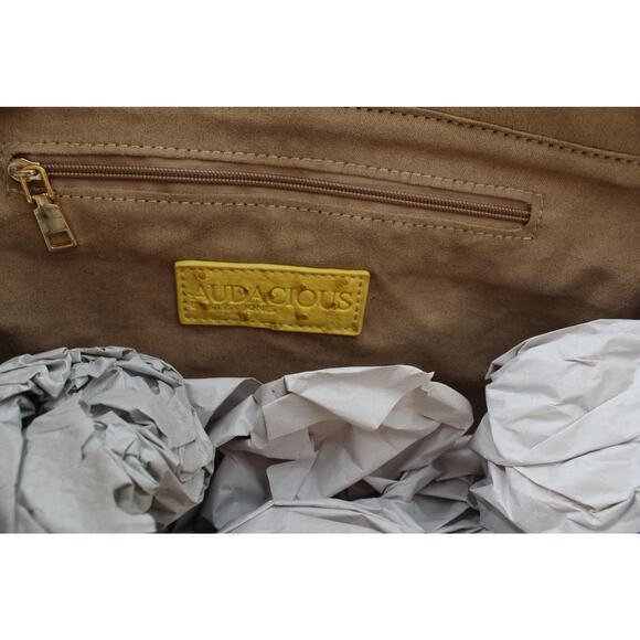 AUDACIOUS BY Sassy Jones SUPER RARE Ostrich Embossed Handbag #SJ85 - Picture 3 of 6